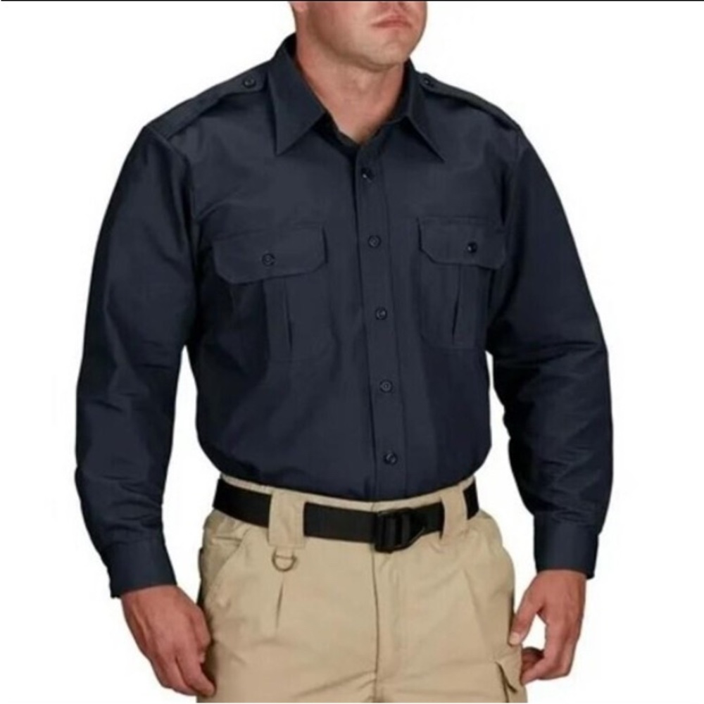 PROPPER MENS LONG SLEEVE TACTICAL DRESS SHIRT XL DARK NAVY